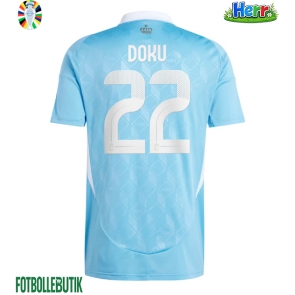 Belgien Jeremy Doku #22 Bortatröja EM 2024 Kortärmad